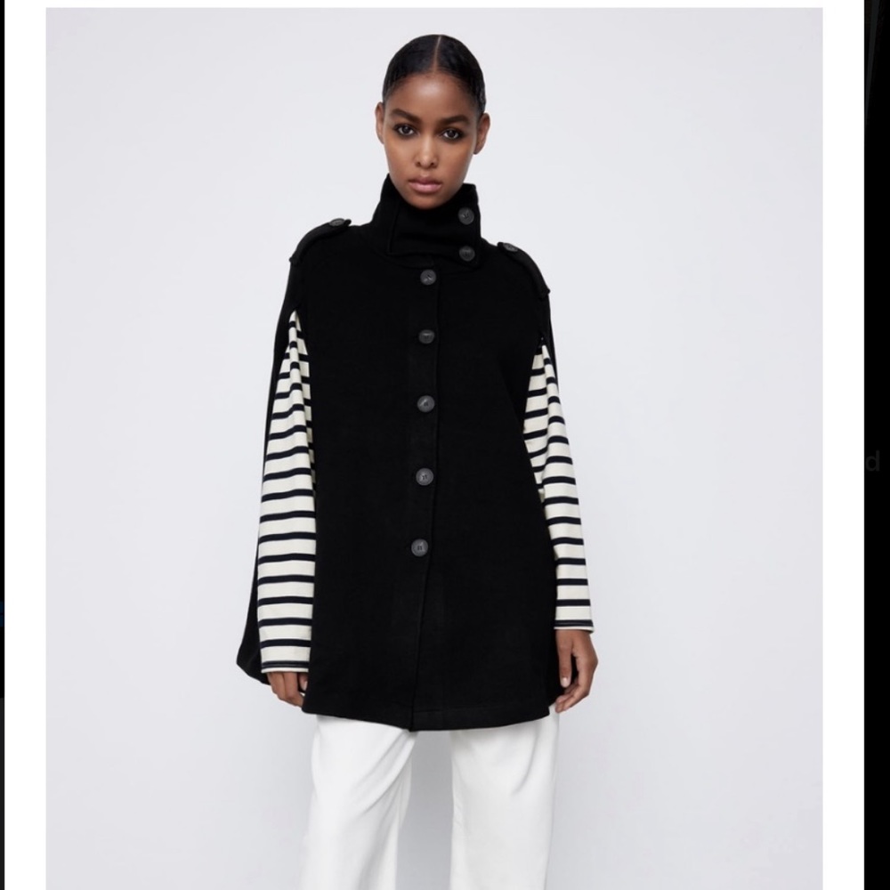 ZARA Black Knit Cape